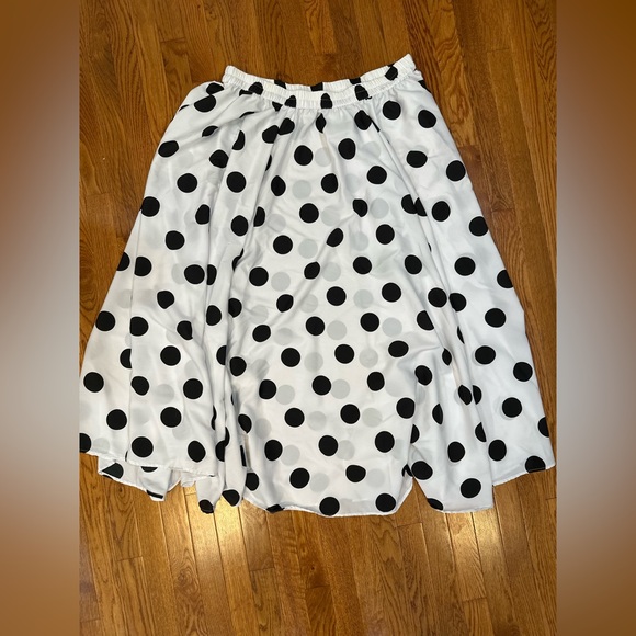Cato black and white polka dot pull on midi skirt women’s size 18/20 EUC - Picture 1 of 4